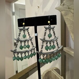 Moulin Rouge vintage chandelier Asian style gemstone earrings